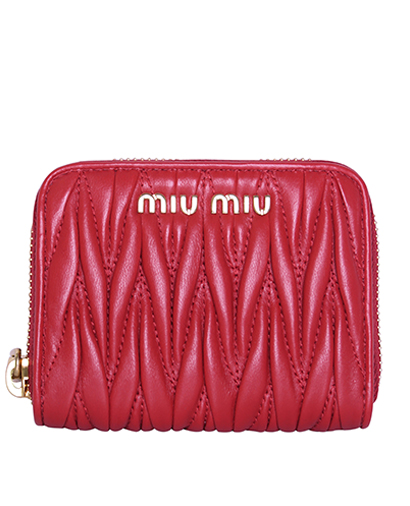 Miu Miu Matelasse Zip Around Wallet, front view